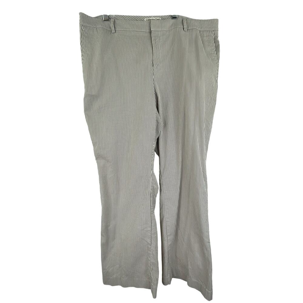 Coldwater Creek Natural Fit Stripped Ankle Pants Women P16 Preppy Coastal Career